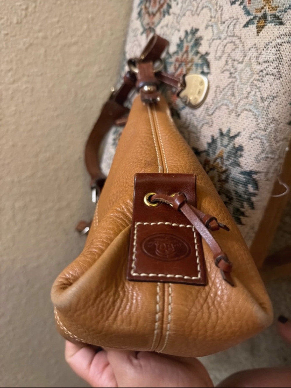 Dooney & Bourke Tan Pebble Leather Shoulder Bag - Picture 5 of 8